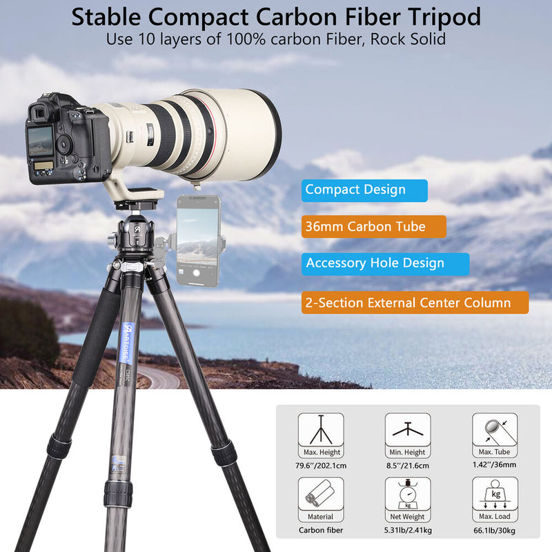 ARTCISE CS85C Carbon Fiber Tripod with LB52 Ball Head
