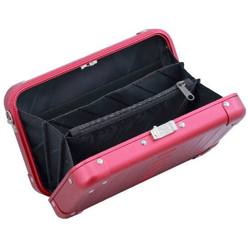 Aleon Aluminum Hard-Shell Cross-Body Bag (Small, Ruby)
