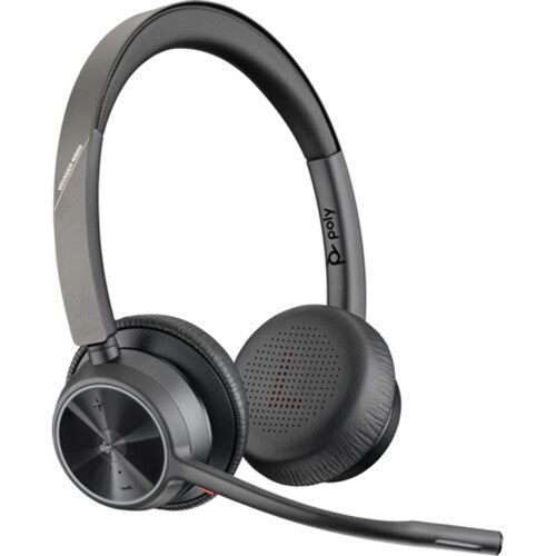 Poly Voyager 4320 Bluetooth Stereo Headset with BT700 USB-A Dongle and Charging Stand (Microsoft Teams Certified)
