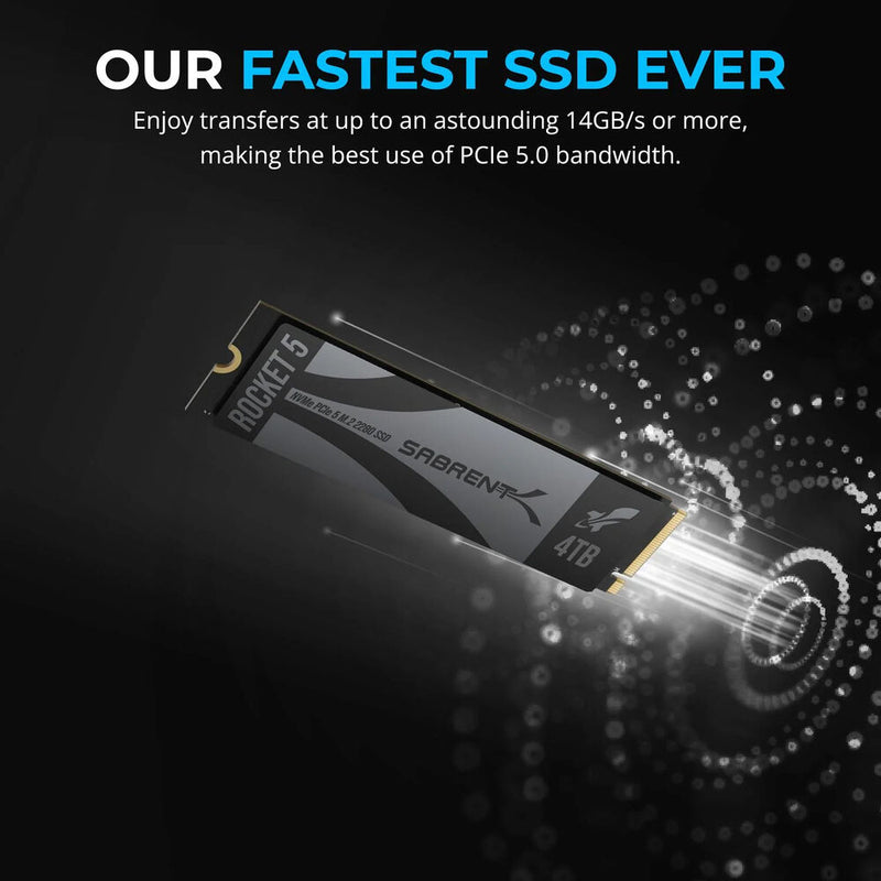 Sabrent 4TB Rocket 5 PCIe 5.0 M.2 NVMe Internal SSD