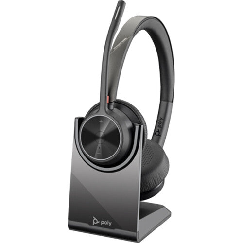 Poly Voyager 4320 Bluetooth Stereo Headset with BT700 USB-C Dongle and Charging Stand