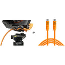 Tether Tools TetherGuard LeverLock Plate & TetherPro USB-C Cable Kit (15', High-Visibility Orange)