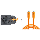 Tether Tools TetherGuard LeverLock Plate & TetherPro USB-C Cable Kit (15', High-Visibility Orange)