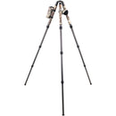 ARTCISE AS80CH Carbon Fiber Tripod with 65mm Bowl, Magic Arm, and Smartphone Holder (Camouflage)