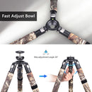 ARTCISE AS80CH Carbon Fiber Tripod with 65mm Bowl, Magic Arm, and Smartphone Holder (Camouflage)