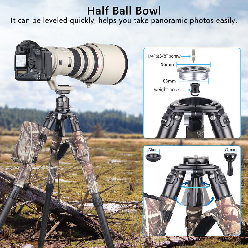 ARTCISE AS90CH Carbon Fiber Tripod (75mm Bowl, Camouflage)