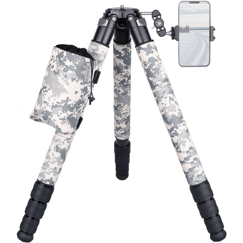 ARTCISE CS90CU Carbon Fiber Tripod with Smartphone Holder (Gray Camouflage)