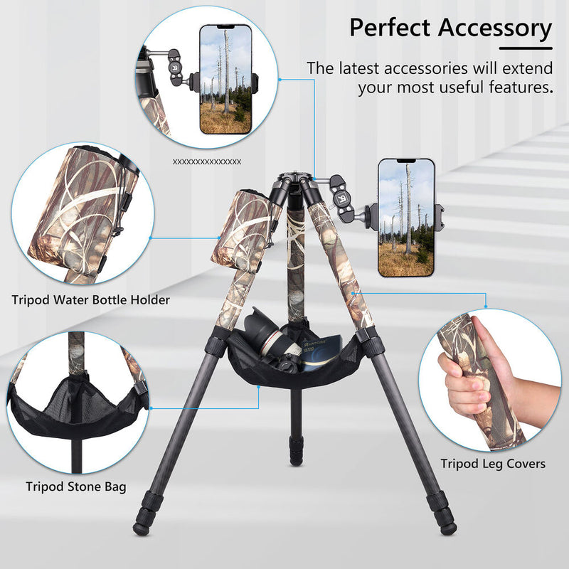 ARTCISE CS90CH Carbon Fiber Tripod with Smartphone Holder (Desert Yellow Camouflage)