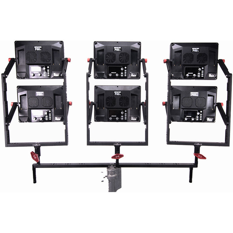 CineMilled Maxi-Mount Bar for 3 x amaran P60 Double Light Yokes