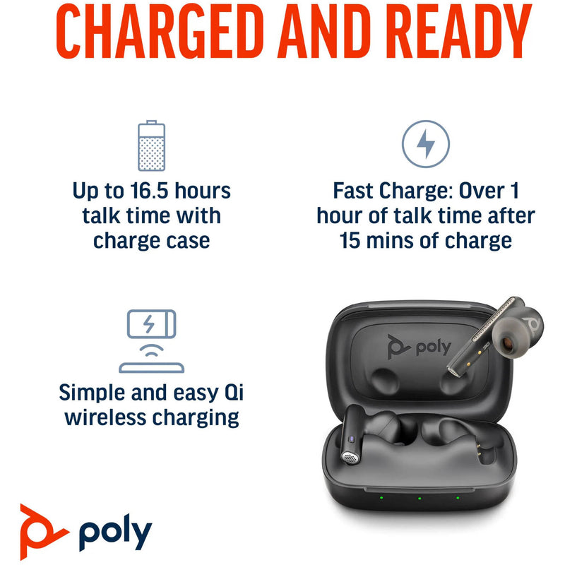 Poly Voyager Free 60 UC Earbuds (Carbon Black)