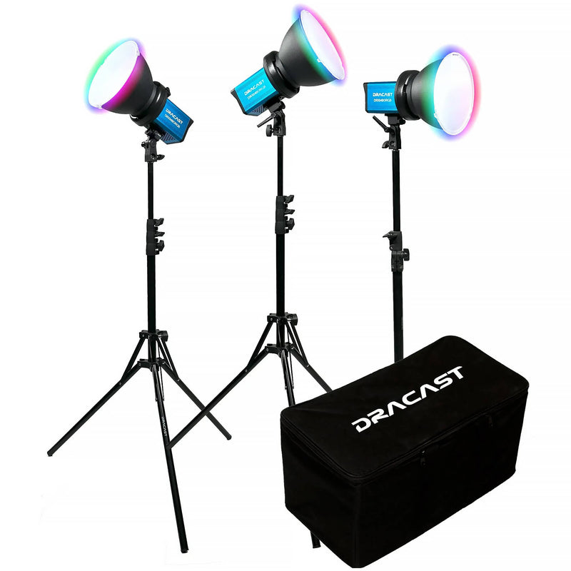 Dracast X Series M80RGB RGB LED Monolight (V-Mount, 3-Light Kit with Nylon Case)