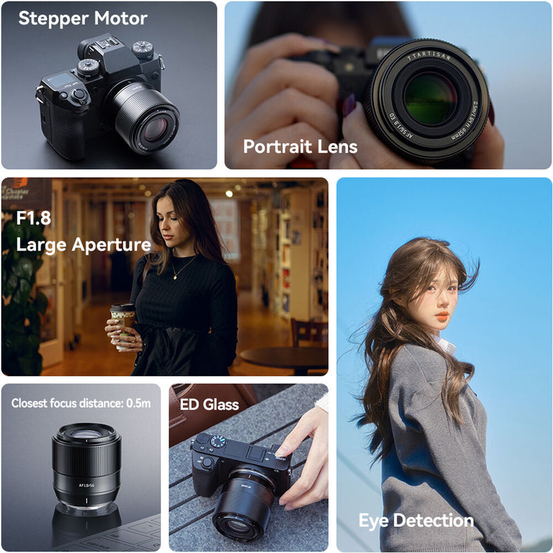 TTArtisan AF 56mm f/1.8 Lens (Sony E, Black)
