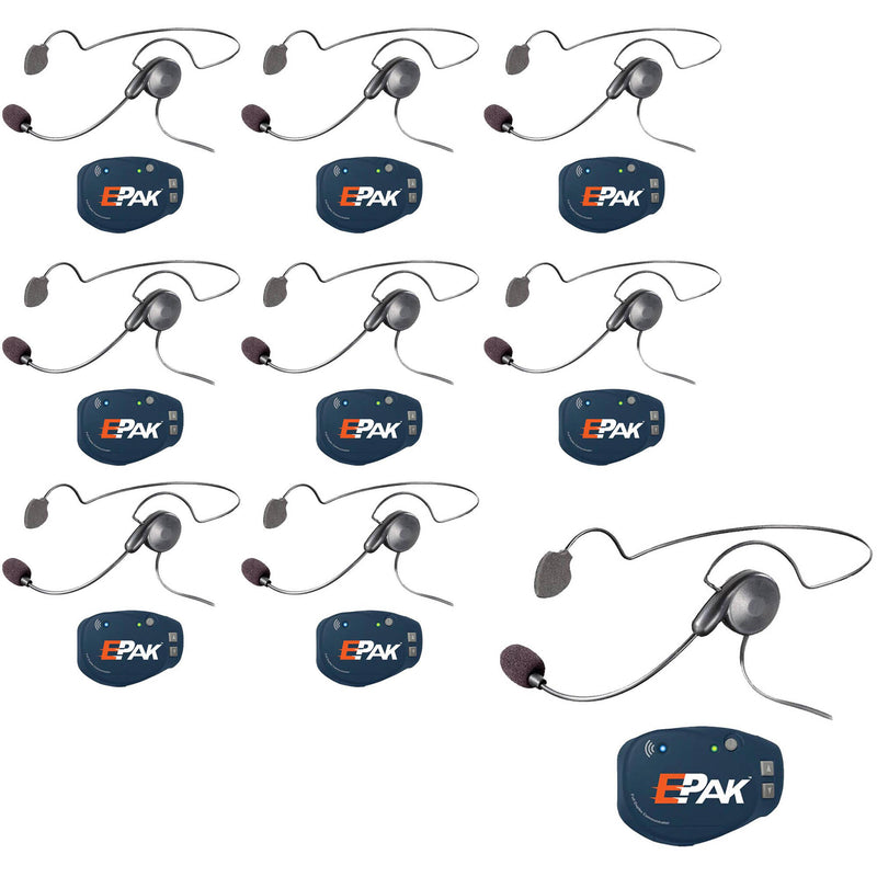 Eartec EP9CYB Evade E-PAK 9-Person Intercom System with Cyber Headsets (2.4 GHz)