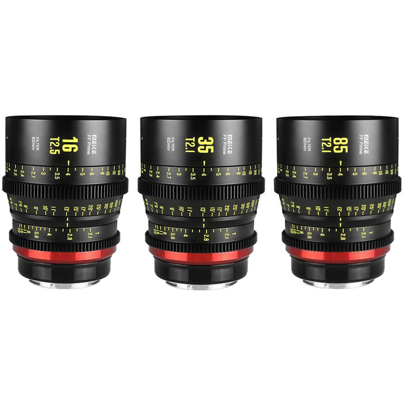 Meike Full-Frame Prime Cine 3-Lens Kit with Hard-Shell Case (ARRI PL)