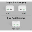 Plugable 40W Dual USB-C Wall Charger (White)