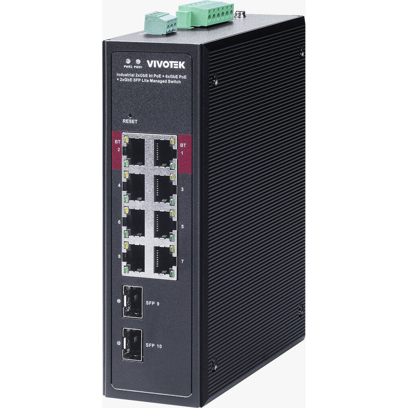 Vivotek AW-IHB-1040 10-Port Gigabit PoE++ Compliant Industrial Managed Switch