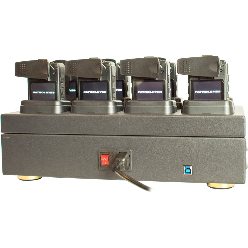 PatrolEyes Data Transfer Docking Station for Eight MAX & EDGE Police Body Cameras