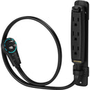 Maximm Cable 3-Outlet Power Extension Cord with 360&deg; Rotating Flat Plug (Black, 1')