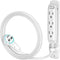Maximm Cable 3-Outlet Power Extension Cord with 360&deg; Rotating Flat Plug (White, 3')