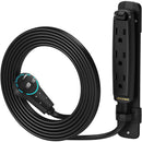 Maximm Cable 3-Outlet Power Extension Cord with 360&deg; Rotating Flat Plug (Black, 6')