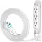 Maximm Cable 3-Outlet Power Extension Cord with 360&deg; Rotating Flat Plug (White, 6')