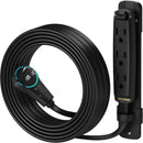 Maximm Cable 3-Outlet Power Extension Cord with 360&deg; Rotating Flat Plug (Black, 15')