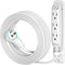 Maximm Cable 3-Outlet Power Extension Cord with 360&deg; Rotating Flat Plug (White, 15')