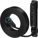 Maximm Cable 3-Outlet Power Extension Cord with 360&deg; Rotating Flat Plug (Black, 25')