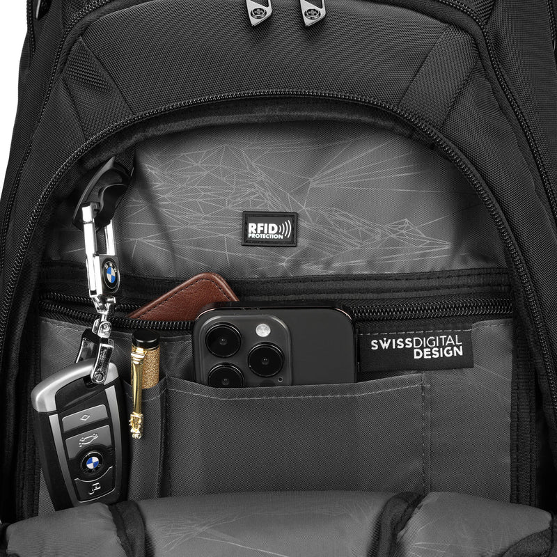 Swissdigital PIXEL PRO Backpack | Finder (Black, 31L)