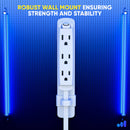 Maximm Cable 3-Outlet Power Extension Cord with 360&deg; Rotating Flat Plug (White, 15')