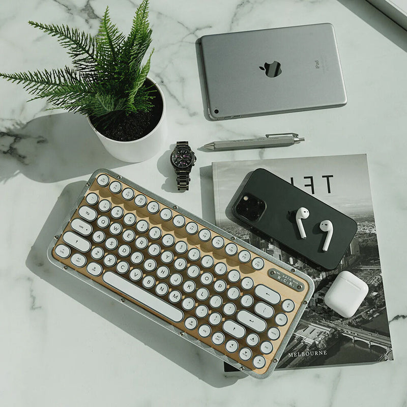 AZIO Maple Retro Compact Keyboard (Maple Wood / Silver Aluminum)