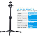 XILETU Mini Tripod with Ball Head & XM222A Center Column Extension