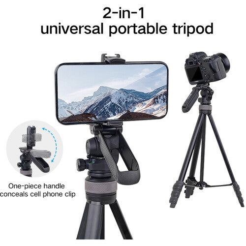 XILETU LSM1+XT204A Aluminum Tripod with Panoramic Head & Mobile Phone Holder
