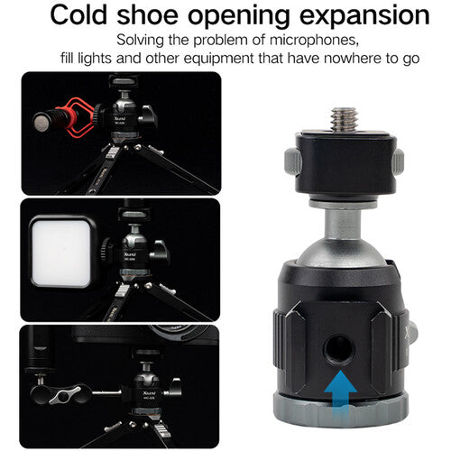 XILETU MC-22S Dual Cold Shoe Mini Ball Head