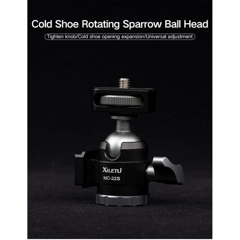 XILETU MC-22S Dual Cold Shoe Mini Ball Head