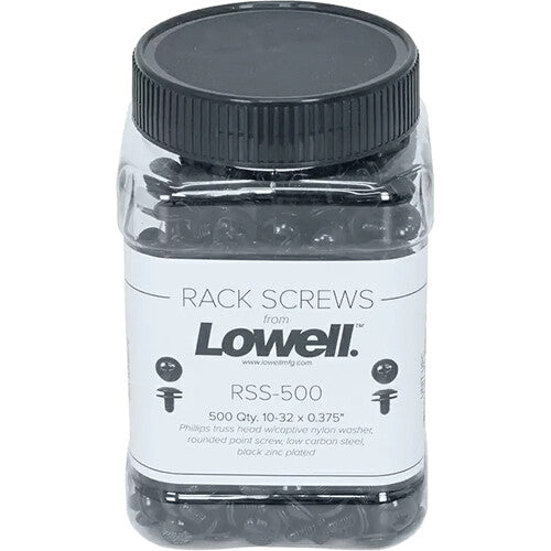 Lowell Manufacturing Phillips Truss Head Short Rack Screws with Blunt End (500-Piece Jar, Black)