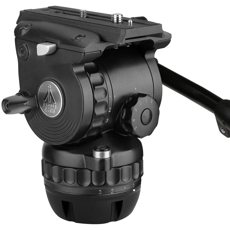E-Image GH06F Pro Fluid Head with Flat & 75mm Ball Bases