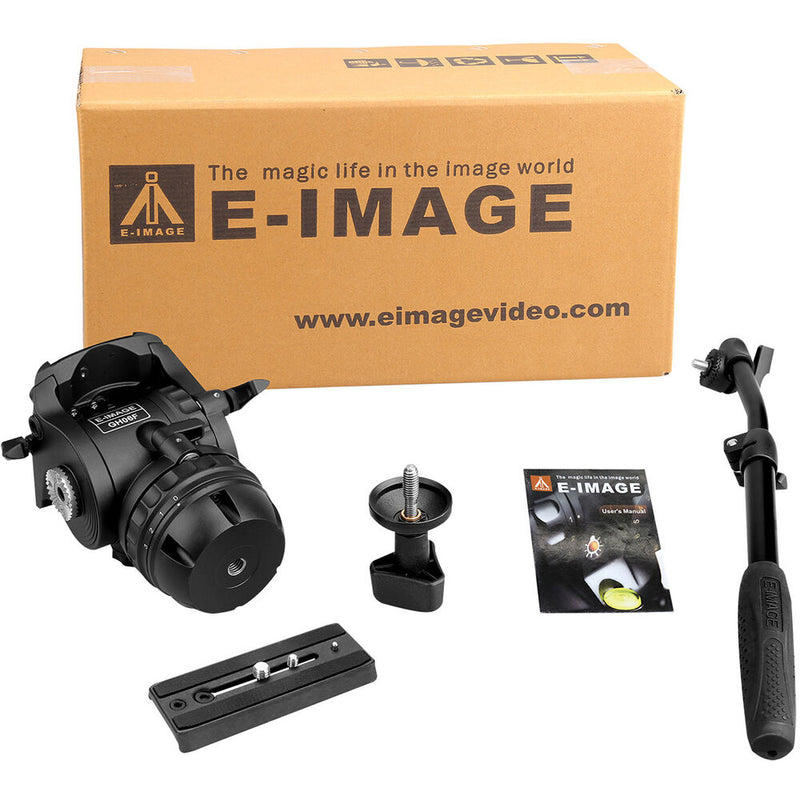 E-Image GH06F Pro Fluid Head with Flat & 75mm Ball Bases