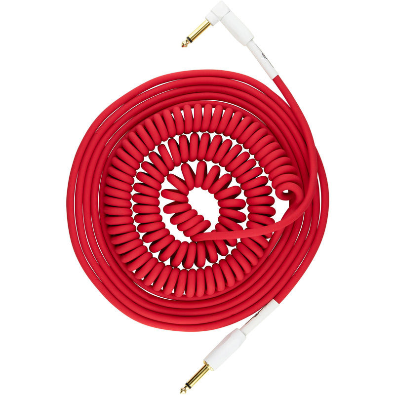 Pig Hog Vintage Half-Coiled Instrument Cable (30', Candy Apple Red)
