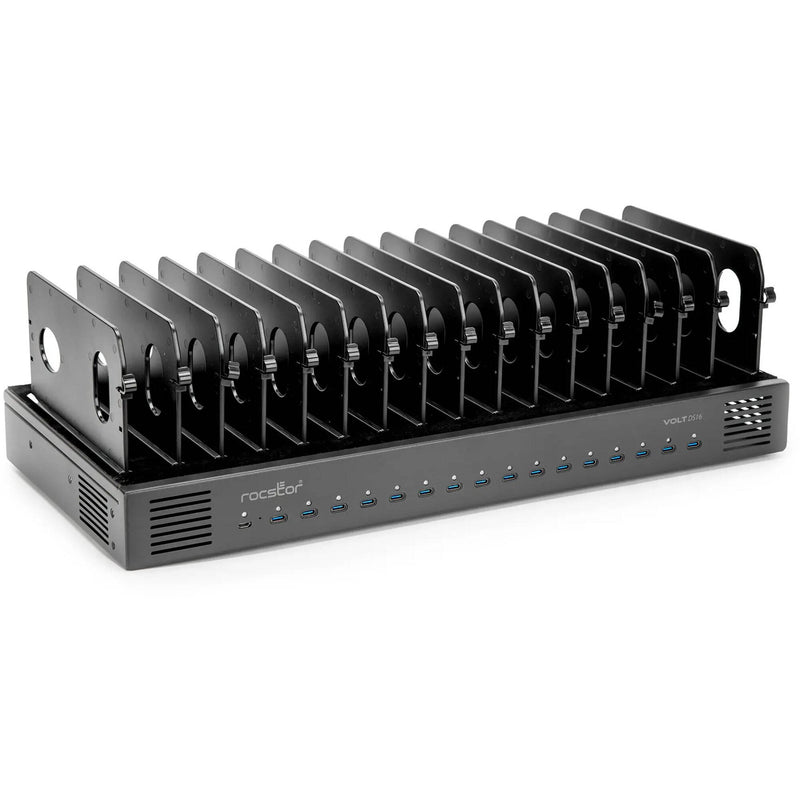 Rocstor Volt DSC16 USB-C 16-Port Desktop Charging Station with Charging Cables