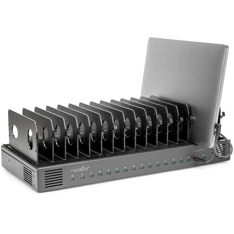Rocstor Volt DSC16 USB-C 16-Port Desktop Charging Station with Charging Cables