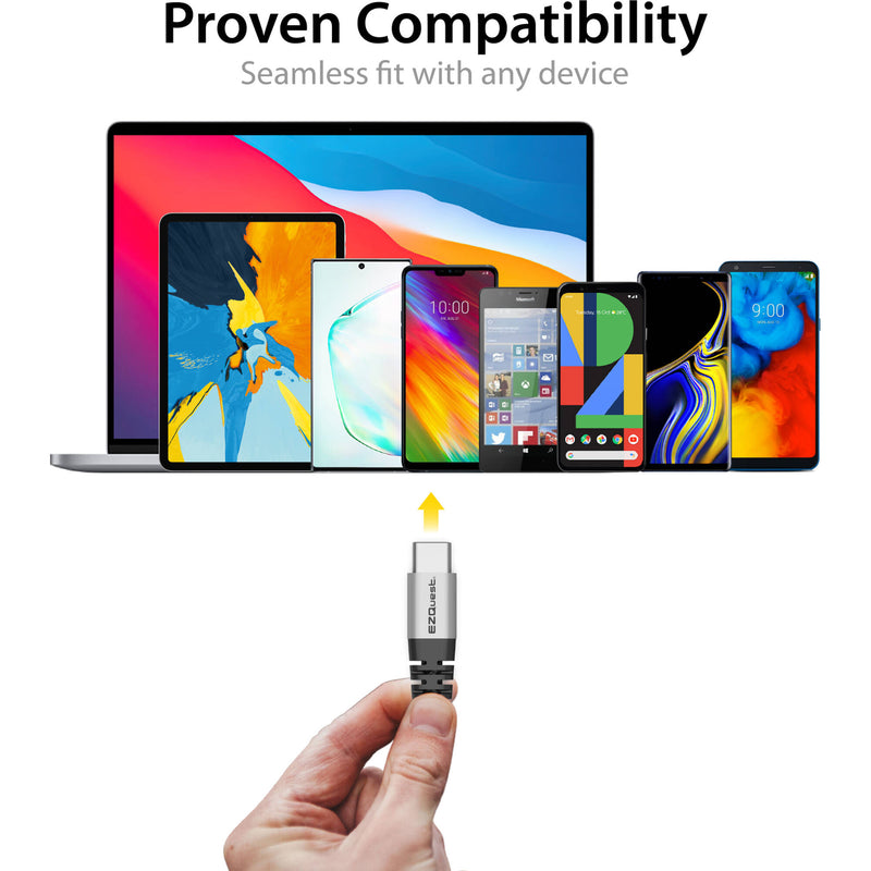 EZQuest DuraGuard USB-A to USB-C Charge and Sync Cable (3.9')