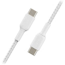 Belkin BoostCharge Braided 60W USB-C Cable (White, 6.6', 2-Pack)