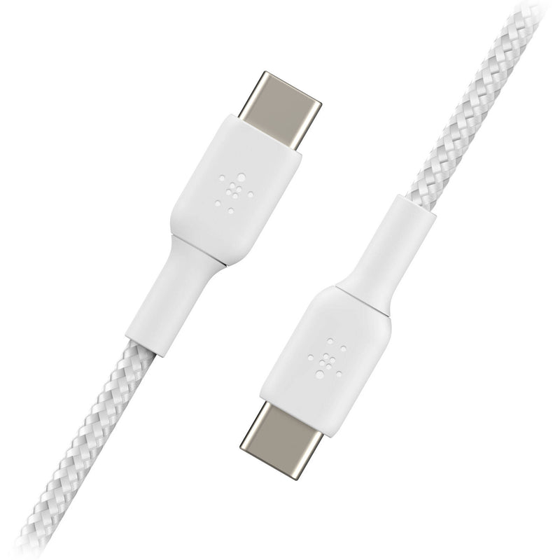 Belkin BoostCharge Braided 60W USB-C Cable (White, 6.6', 2-Pack)