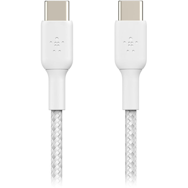 Belkin BoostCharge Braided 60W USB-C Cable (White, 6.6', 2-Pack)