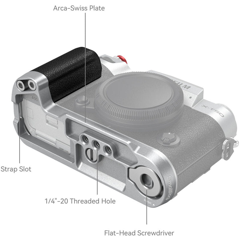 SmallRig Silicone L-Shape Grip for FUJIFILM X-T50 (Silver)