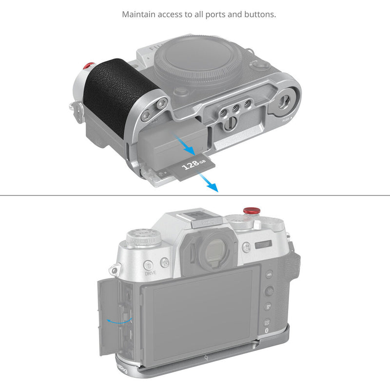 SmallRig Silicone L-Shape Grip for FUJIFILM X-T50 (Silver)