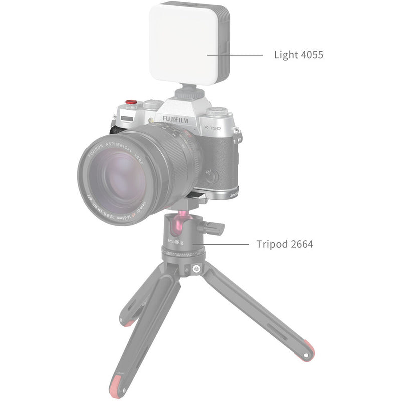 SmallRig Silicone L-Shape Grip for FUJIFILM X-T50 (Silver)