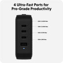 HYPER HyperJuice 100W 4-Port USB GaN Wall Charger (Black)