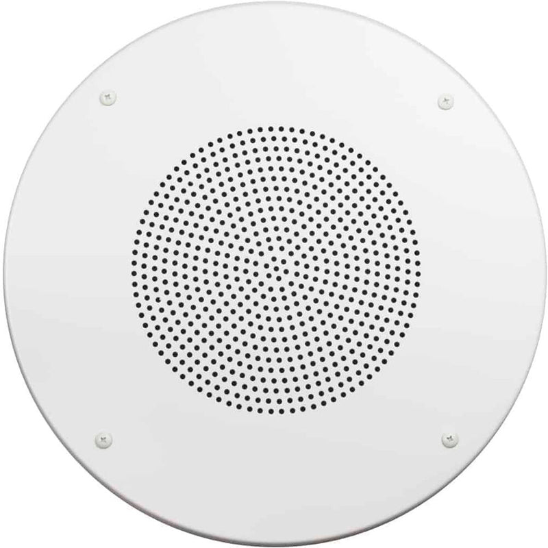 Lowell Manufacturing Speaker/Grille Assembly Speaker with Enclosure and 25V Transformer (8", White Grille)